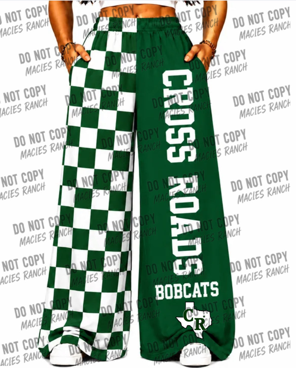 Crossroads  DUO WIDE LEG PANTS- checkered
