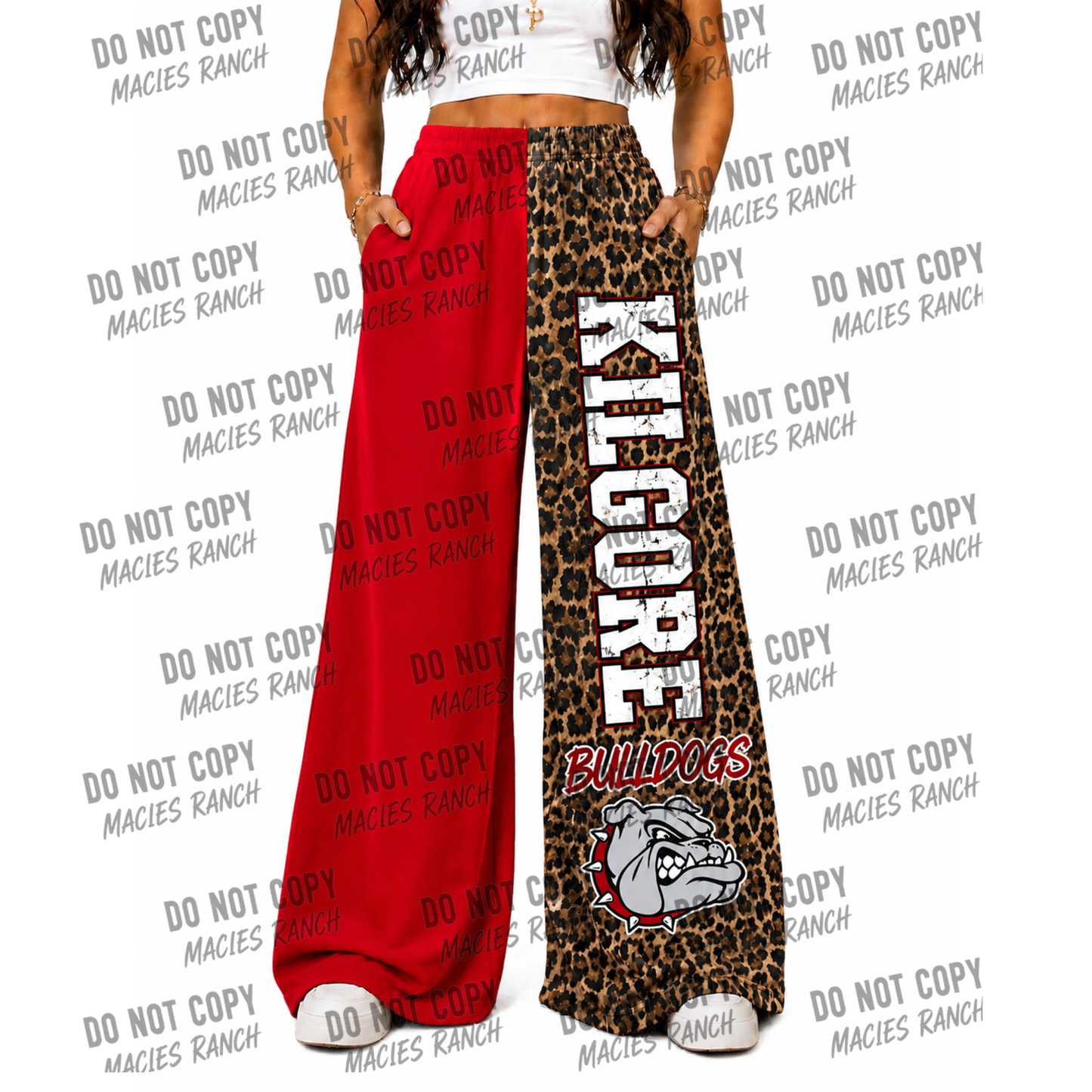 KILGORE DUO WIDE LEG PANTS - red cheetah