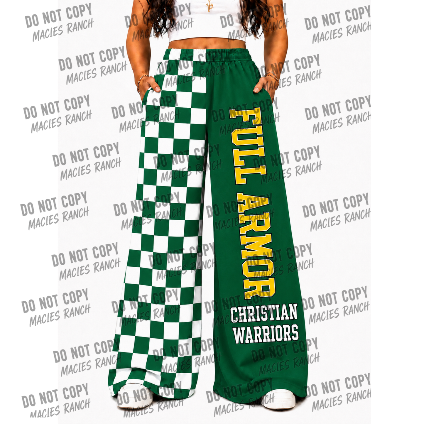 FULL ARMOR DUO WIDE LEG PANTS -checkered
