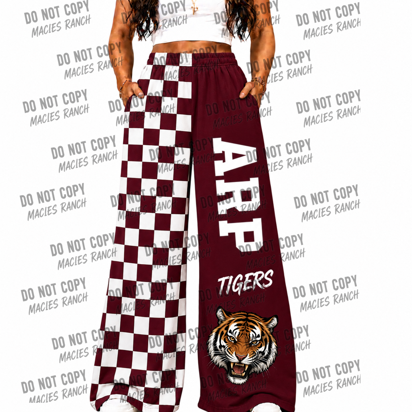 ARP DUO WIDE LEG PANTS- checkered
