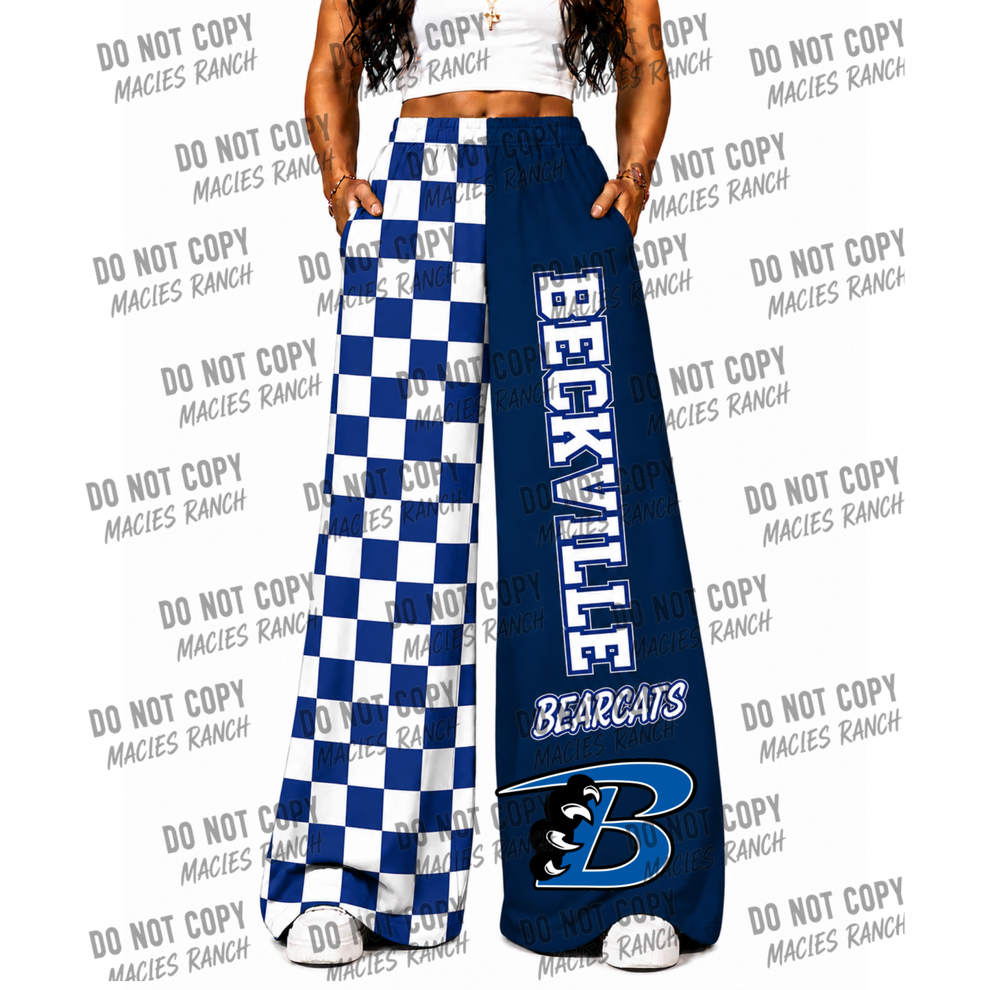 BECKVILLE DUO WIDE LEG PANTS - checkered