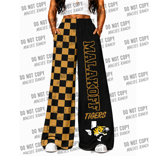 Malakoff DUO WIDE LEG PANTS - checkered