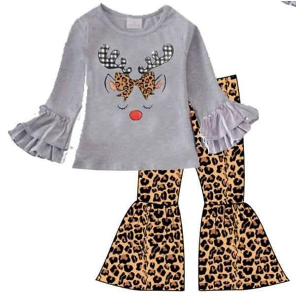 Leopard reindeer pant set