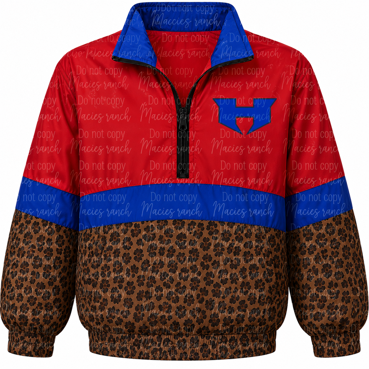Henderson Windbreaker- brown cheetah red