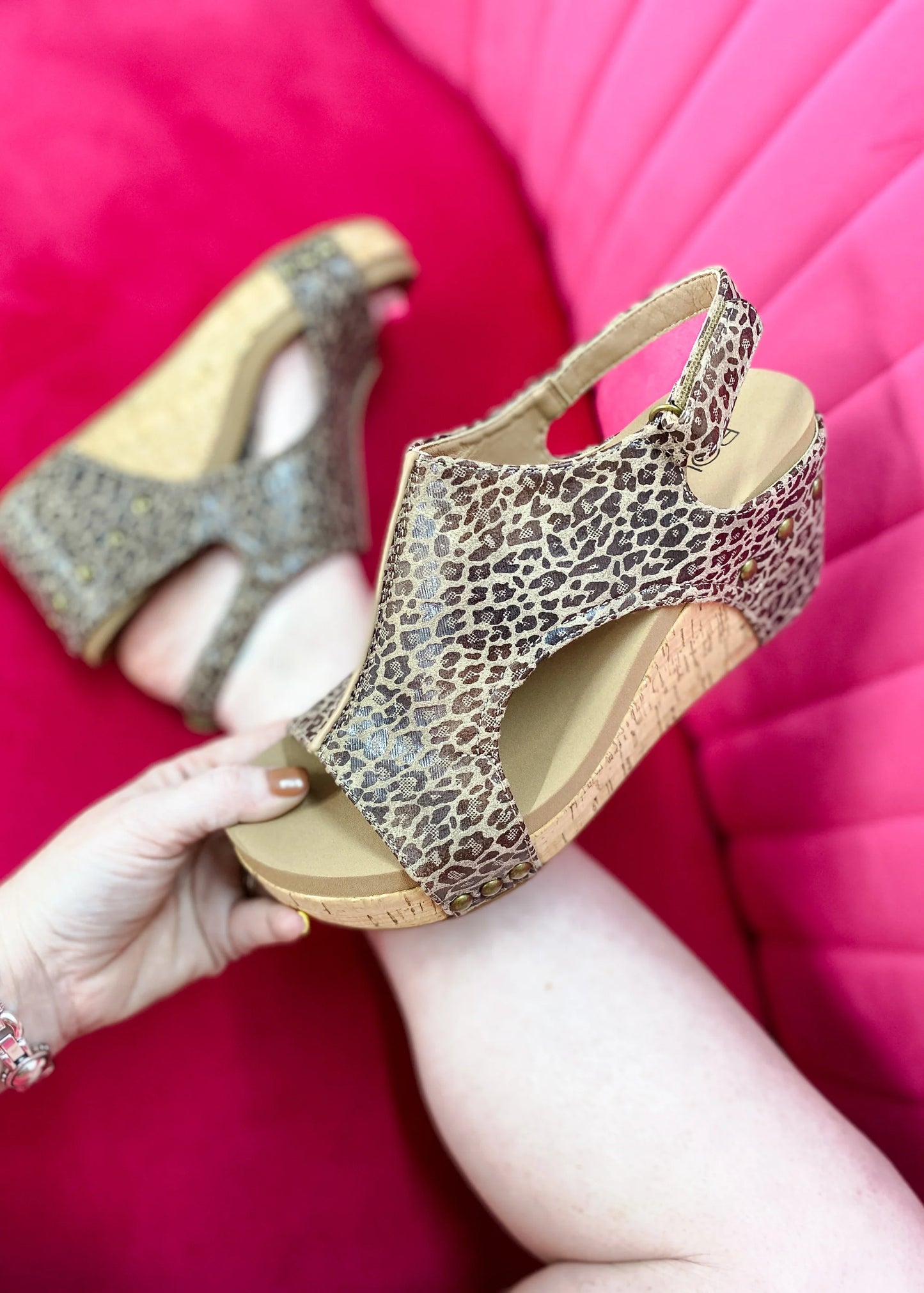 SMALL LEOPARD CALEY CORKYS WEDGE