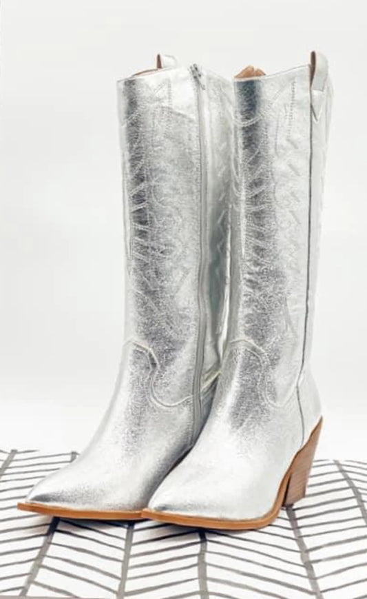 HOWDY - Silver Metallic Boot