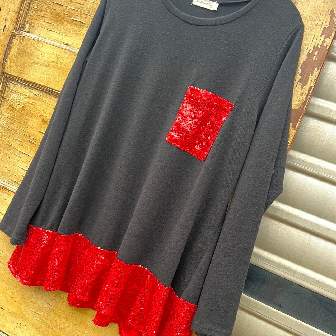 Sequin pop red