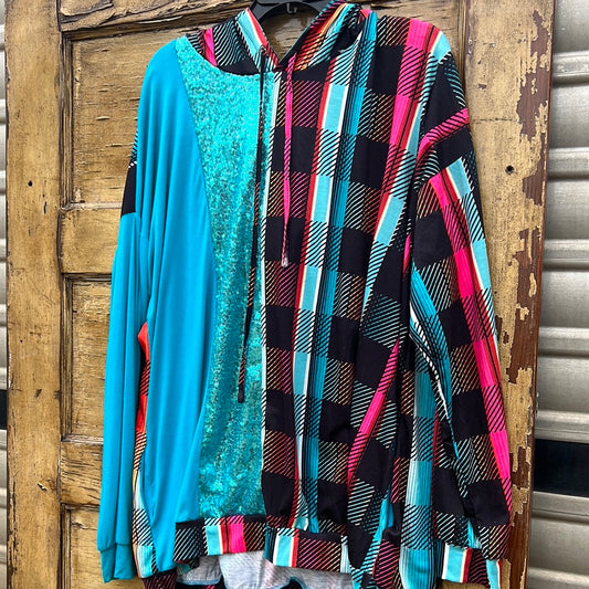 Turquoise and sparkle pullover